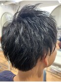 ツーブロックマッシュの束感ショートMEN’S HAIR3