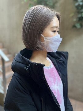 ジェノ(JENO by apish) 黒髪/グレーベージュ/レイヤーロング/前髪パーマ