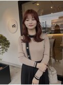 暖色カラー×韓国風ヘアー