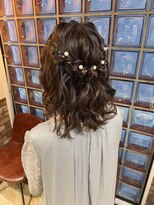 お姫様 花嫁 ツイスト ハーフアップ ヘアセット エジリ