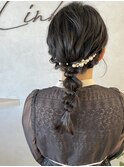 アッシュ/アレンジ/結婚式/お呼ばれヘア/玉ねぎヘアアレンジ