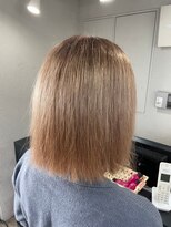 アジールヘア 所沢プロペ通り店(agir hair)&nbsp;ブロンドベージュこなれミディイメチェンシースルー前髪所沢韓国