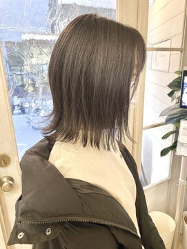 シェノン 赤羽店(CHAINON) 外国人風透け感オリーブグレージュ外はねボブ髪質改善ストレート