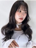 wave hair × dark brown