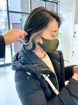 ロシェ 横浜店(loche)&nbsp;ワンレンウェーブボブ×イメチェンイヤリングカラー[横浜駅]