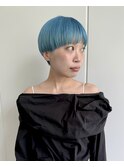 ブルーヘア　マッシュショート