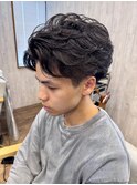 フェザーパーマセンターパート韓国刈り上げニュアンスパーマ