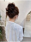 ルーズおだんご ドレスヘア 結婚式 お呼ばれ 二次会20代30代40代