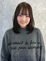 アイリス 天文館店(AIRIS) 前髪カット 顔周りレイヤー アッシュブラウン 透明感カラー 美髪