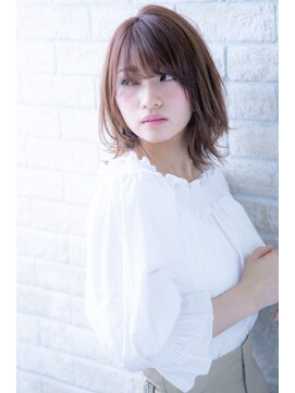 ヘアーアートシフォン 川口東口店(hair art chiffon) オレンジ＆インナーハイライトで抜け感レイヤーのレトロボブ