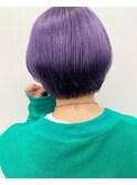 福井　大和田　ショートボブ　ハイトーン　ラベンダーパープル
