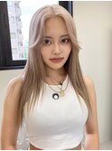 7126韓国ブロンドハイライトグラデーション艶髪ハイトーンカラー