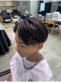 ニュアンスパーマセンターパート毛流れパーマメンズヘア波巻き