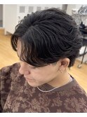 【フェザーショートウルフ】センターパートニュアンスパーマ名駅