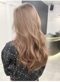 O-TETE マロンミルクティーカラーロングレイヤースタイル