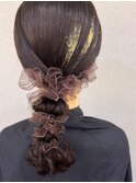 ヘアセット*アコーディオンリボン*ラメ付き*卒業式*結婚式*岡山