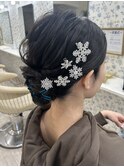 シニヨン／エルサヘア／大会／結婚式／参列ヘア／お呼ばれヘア