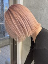 サンクマーケット 渋谷(cinq MARKET)&nbsp;渋谷ブリーチカラータッセルボブ顔周りレイヤー切りっぱなしボブ