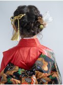七五三7歳/3歳編み込みひつじヘアアレンジ/小学校卒業式袴代々木