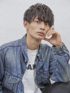 シティ(CITY) フェザーパーマブルーブラックサーフカールスパイキーショート