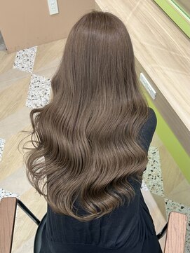 イオエ 西梅田(ioe) ブリーチなしカラー/髪質改善/ミルクティーベージュ/小顔ヘア