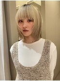 顔まわりレイヤーボブレイヤーカット前髪カットぱっつん前髪