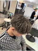 メンズパーマ金メッシュツイスパマッシュ
