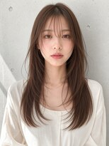 ノア(NOA)&nbsp;【NOA】韓国風レイヤーロングシースルーバング透明感ブラウン