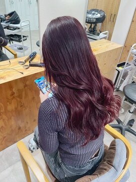 チェレ ブラン 堺東店(Chere brun) ピンクブラウン×ラベンダーピンク×ロングレイヤー