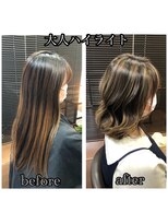 ヘアーメイク クーラ 行橋店(Hair make CURA)&nbsp;大人ハイライト/30代40代50代/グレージュ/白髪ぼかし