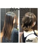 大人ハイライト/30代40代50代/グレージュ/白髪ぼかし