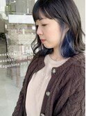 ミディアム　インナーカラー　暗髪カラー　大人ヘア