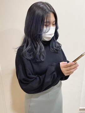 グリーン 渋谷(green) 【MIO】インディゴラベンダー×ミディアムコテ巻き