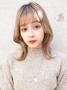 ラフィス ヘアー エルア 武庫之荘店(La fith hair elua) 【La fith】ブロンドベージュ×くびれヘア