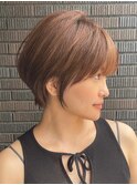 30代40代大人女性/前髪ありショートボブ/ショートヘア/髪質改善