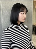 切りっぱなし　ボブ　アッシュブラック　U24