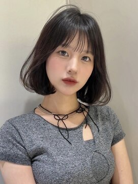 ロンドメリア 天神大名店(Lond Melia) 小顔に見せるヘア/ワンレン/ボブウルフ/ネビージュ/黒髪カタログ