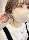 小顔外ハネレイヤーショートボブ×イヤリングカラー[横浜駅]