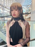 ウルフブリーチ　ブロンド　ミルクティーベージュブリーチパーマ
