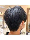 刈り上げないツーブロックマッシュ/マッシュショート