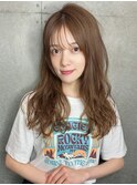 ロングレイヤーニュアンスパーマ春夏ベージュカラー