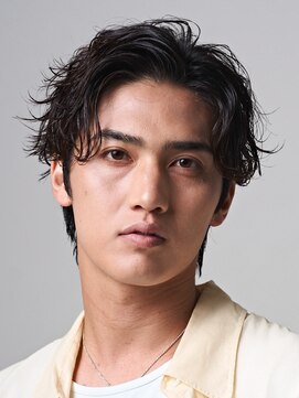 レタッチバイフィフス(RETOUCH by fifth) 原宿センターパートウルフメンズ緩めシャドウパーマルーズパーマ