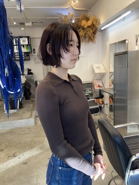 アンダーカレント(undercurrent) ブリーチなしブラウンレッドブラウン切りっぱなしボブレイヤー