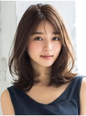 レイヤー 赤み消し オリーブグレージュ 透明感カラー 前髪カット