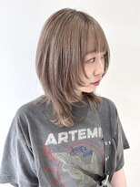 フォーク FOLK 【FOLK】透明感グレーベージュ☆似合わせウルフミディアム♪