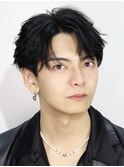 韓国メンズヘアコンマバング韓国マッシュセンターパートフェザー