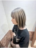 シルバーグレージュ×ダークグレーのアンブレラカラー