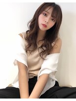 グレージュ/デジタルパーマ/大きめカール/ロング/艶/透明感/高柳