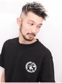 かき上げフェードカットツーブロックビジネスウェットヘア　75
