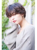 大人かわいい前髪セシルカットココアブラウンフリンジウェーブ